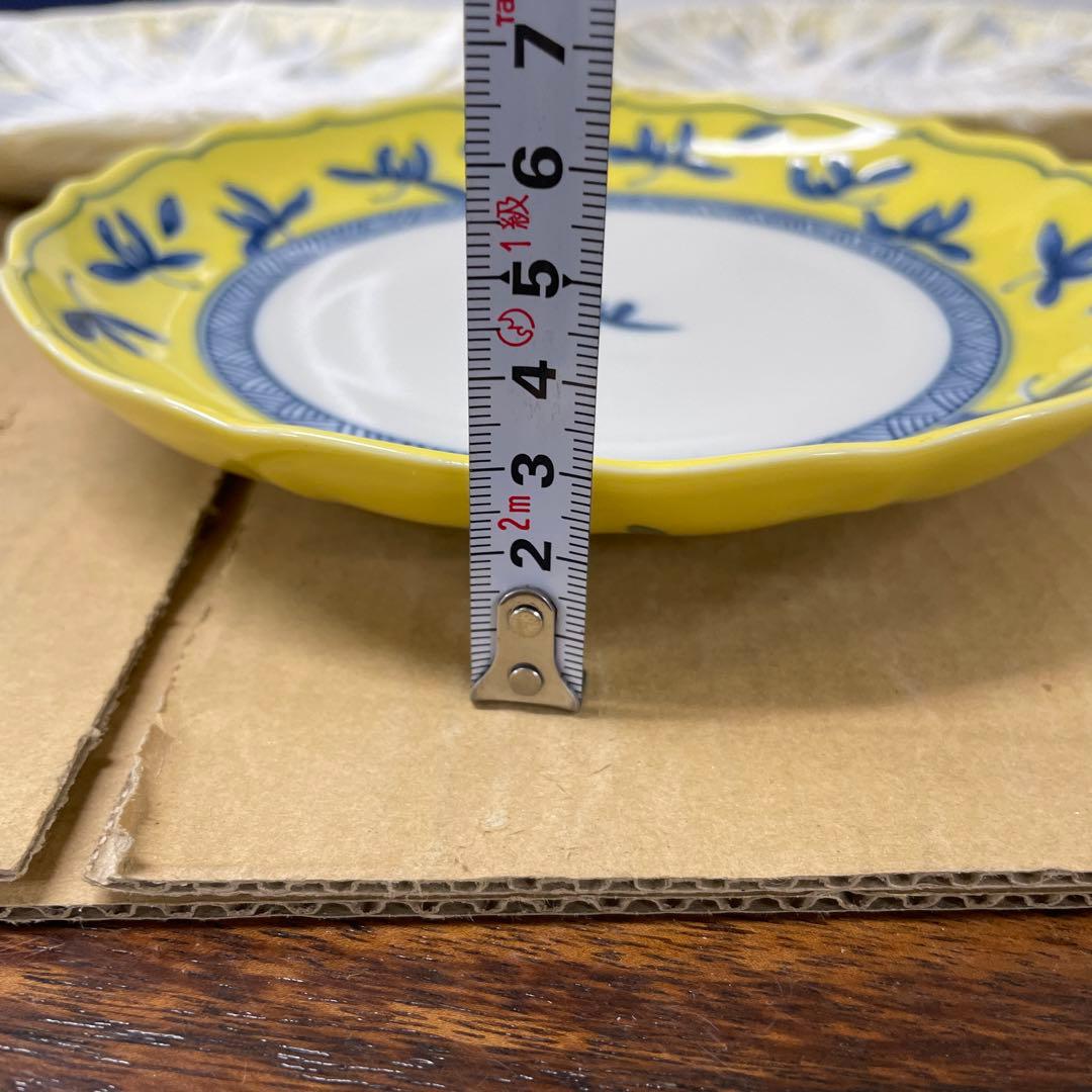 たち吉　蘭ちらし 中皿 花柄の丸型皿5枚セット　-162