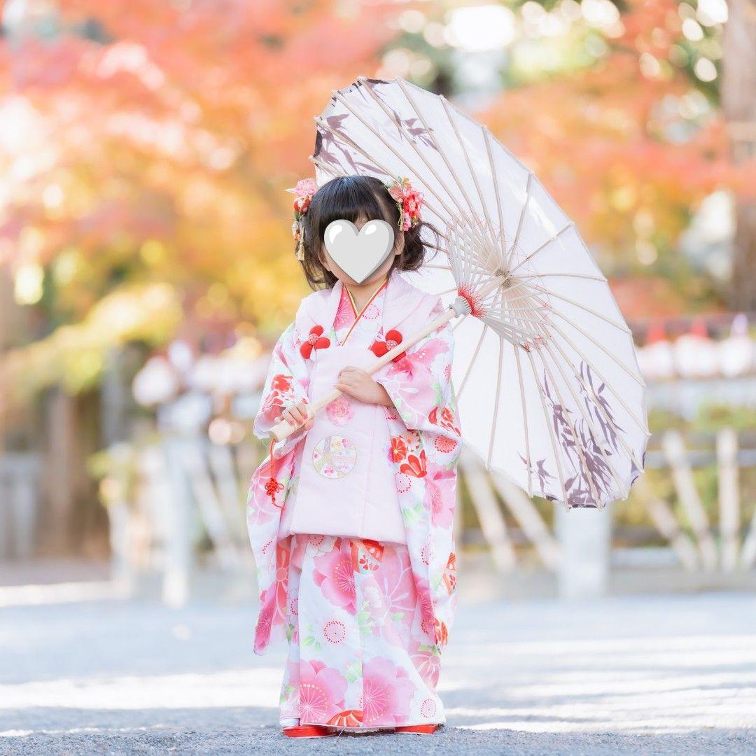 3歳　七五三　着物　お花と鞠のかわいいピンク　フルセット　京都花ひめ