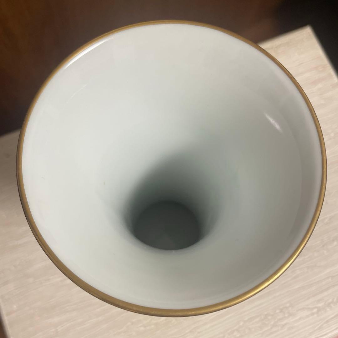 深川製磁 ブルーチャイナ 花瓶 高さ23cm KM7号花生 専用箱有 即購入OK