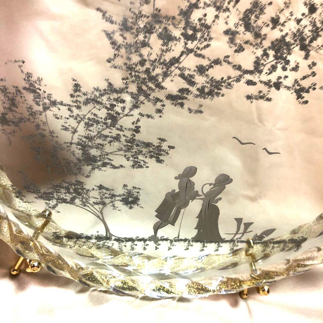 ムラーノガラス　トレー　専用台付き