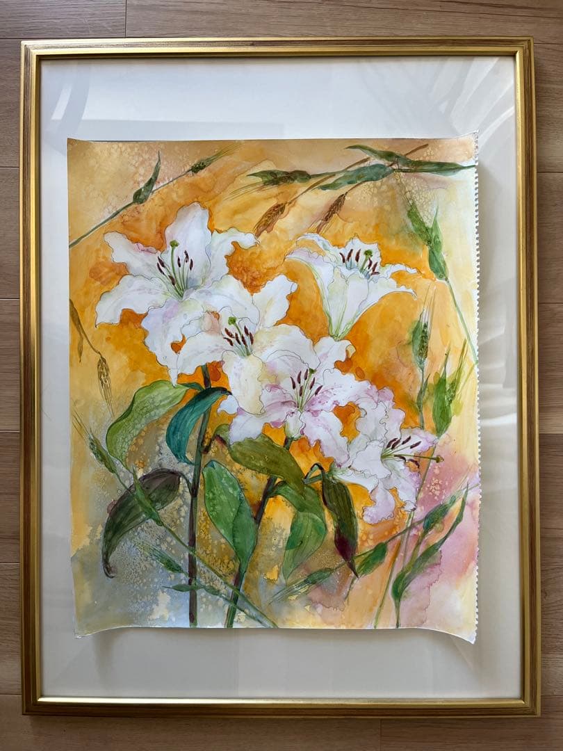 カサブランカと踊る麦　水彩画