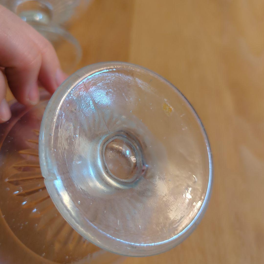 大正氷皿　ガラス製デザートカップ乳白色　 3個骨董