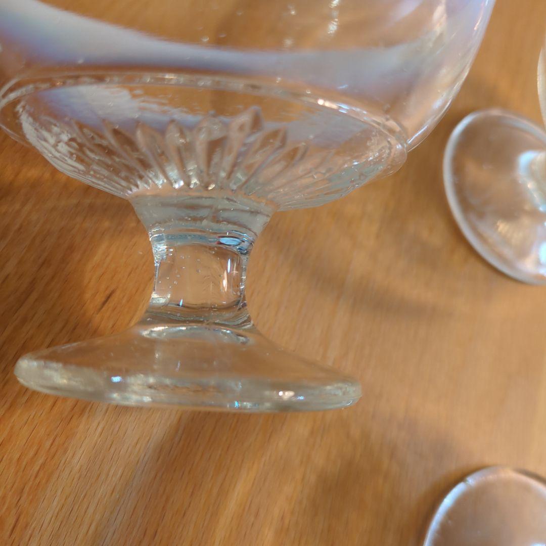 大正氷皿　ガラス製デザートカップ乳白色　 3個骨董