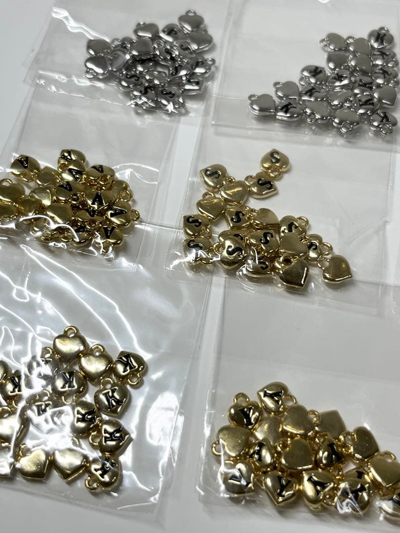 16K アルファベットハートチャーム　パーツ
