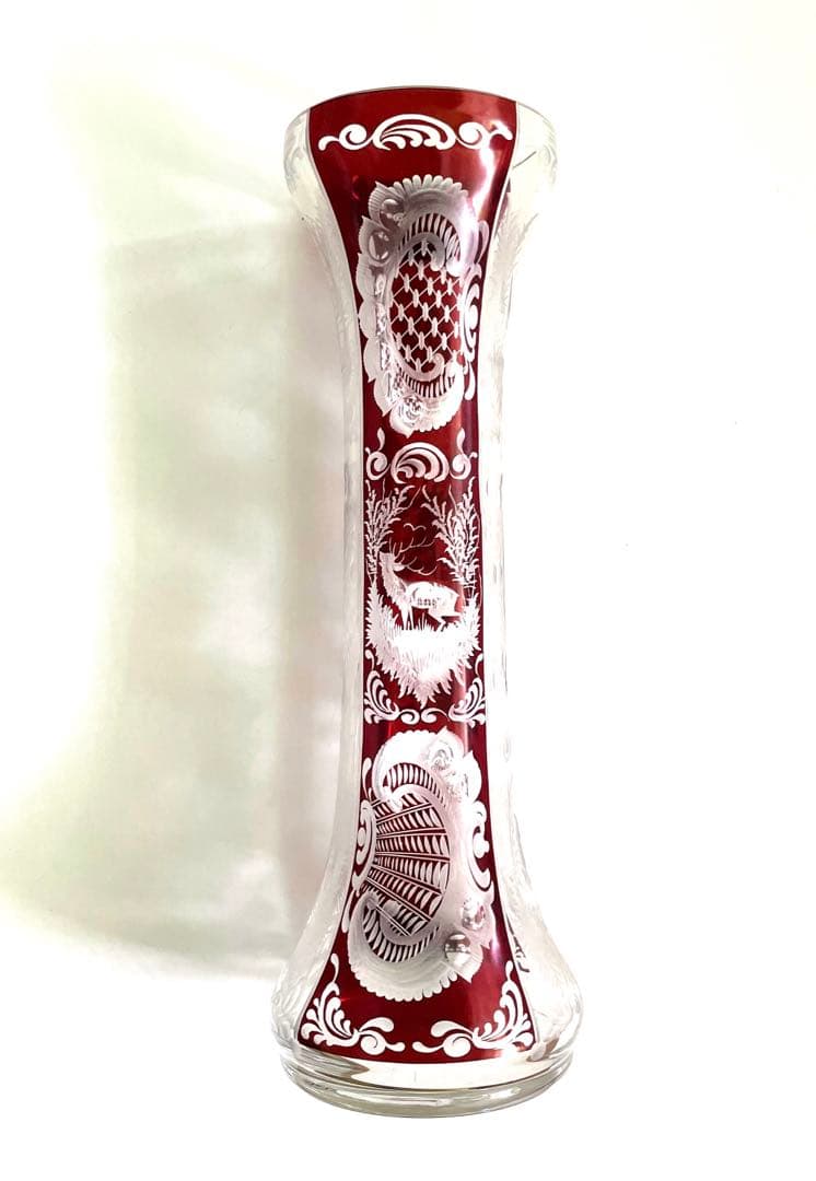 【値下げ】ボヘミアンガラス 花瓶 Egermann エーゲルマン