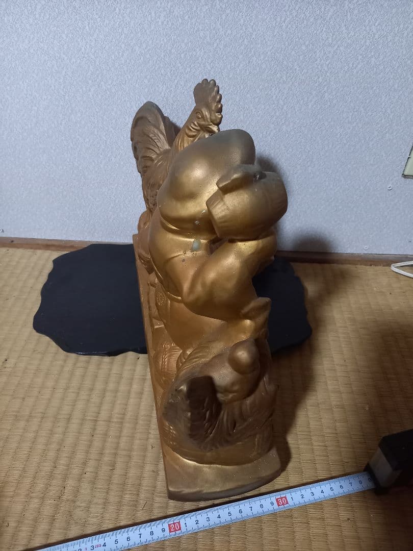 開運　金色　福の神と鶏