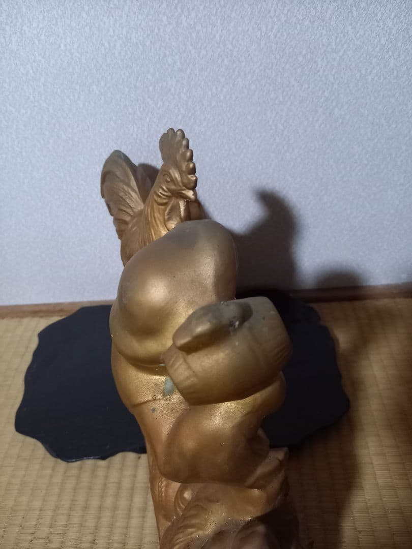 開運　金色　福の神と鶏
