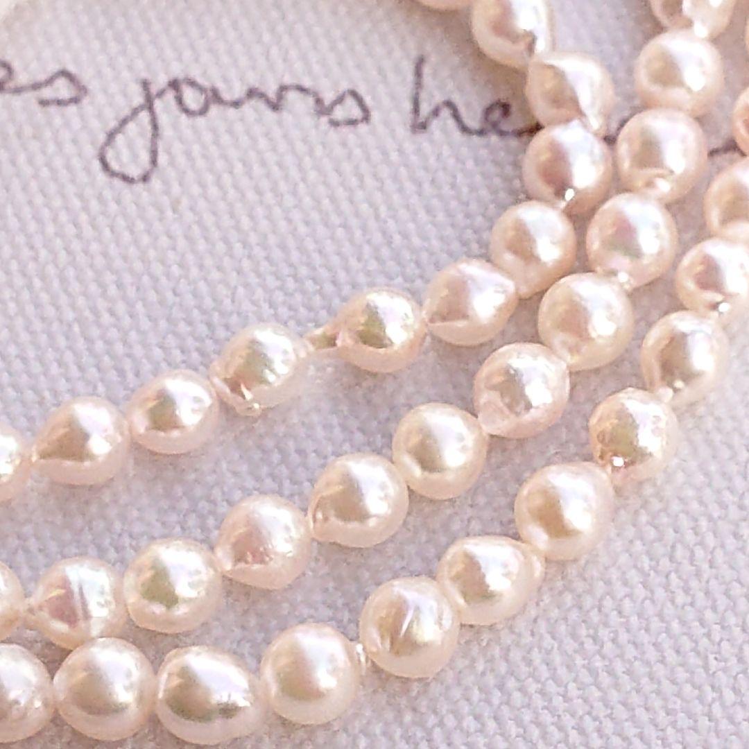 伊勢志摩産あこや真珠　ベビーパール　バロック　一連　ハンドメイド材料　加工不可