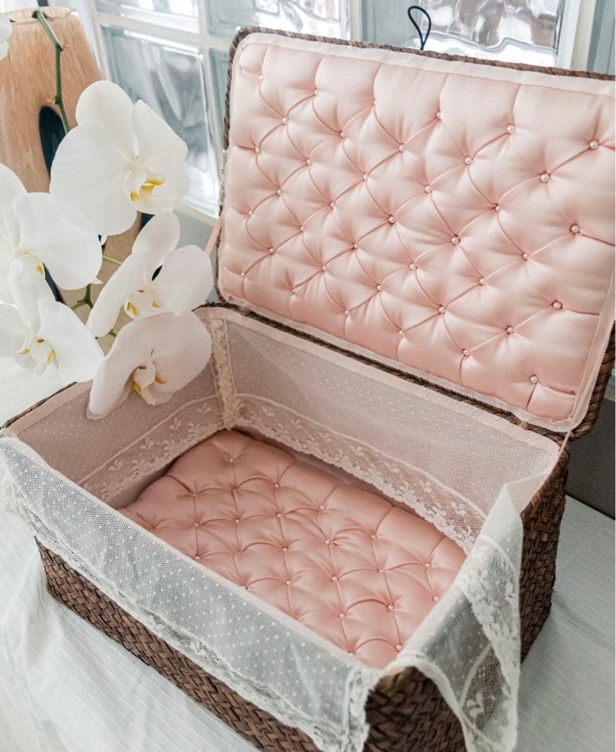 ぬいぐるみカゴ 人形収納 海外作家様 人形展示 部屋飾り 藤編み 箱 ブライス