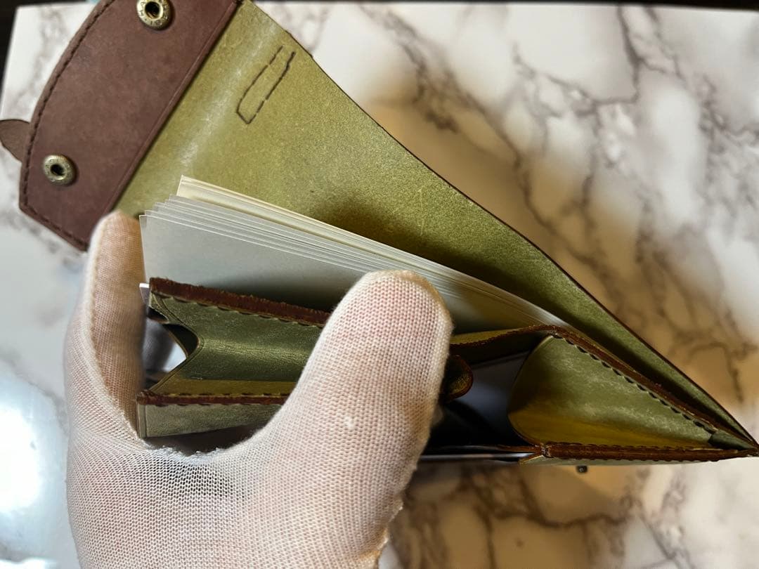 本革　三つ折り財布　マヤ、プエブロ