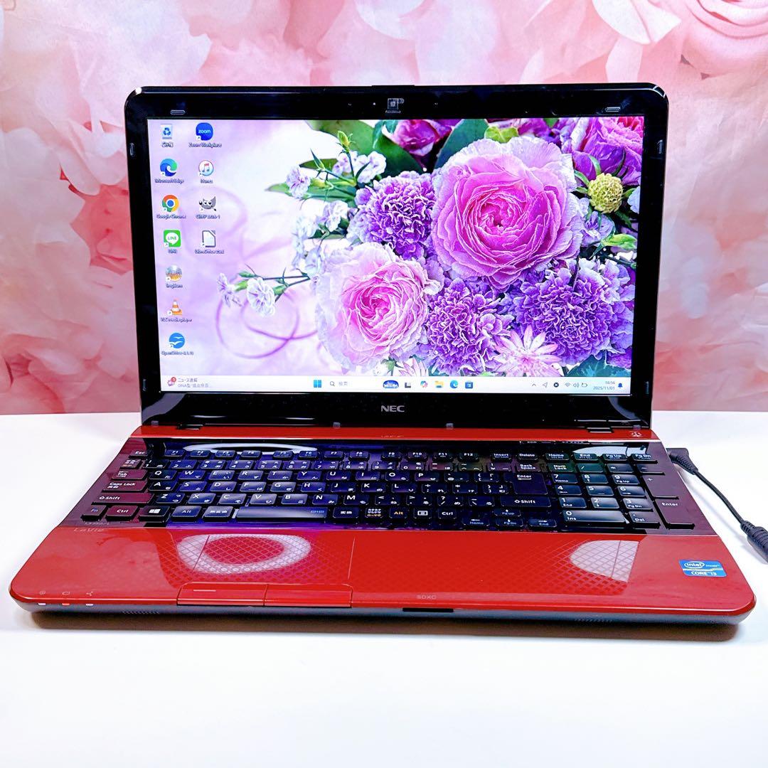 新品爆速SSD✨windows11 カメラ付ノートパソコン✨オフィス カメラ 赤