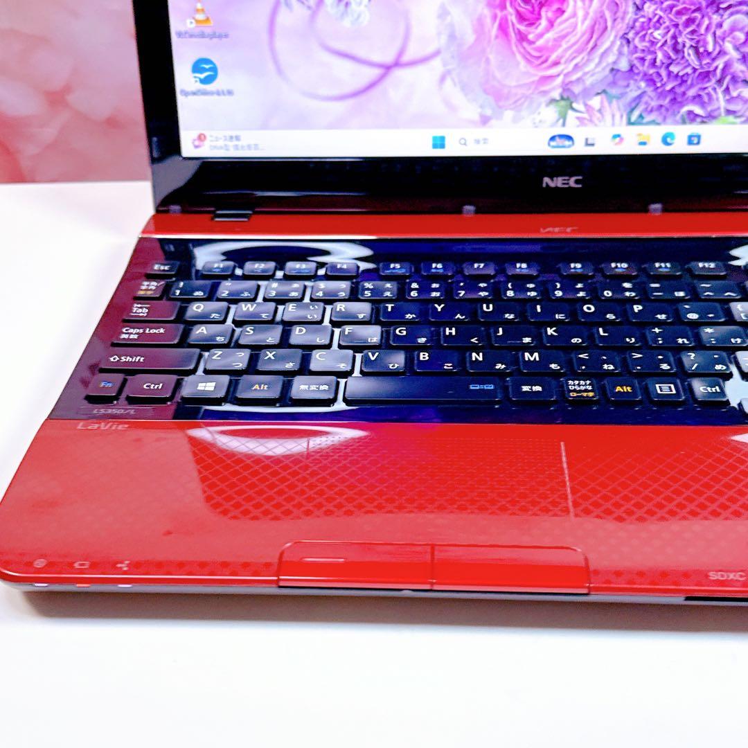 新品爆速SSD✨windows11 カメラ付ノートパソコン✨オフィス カメラ 赤