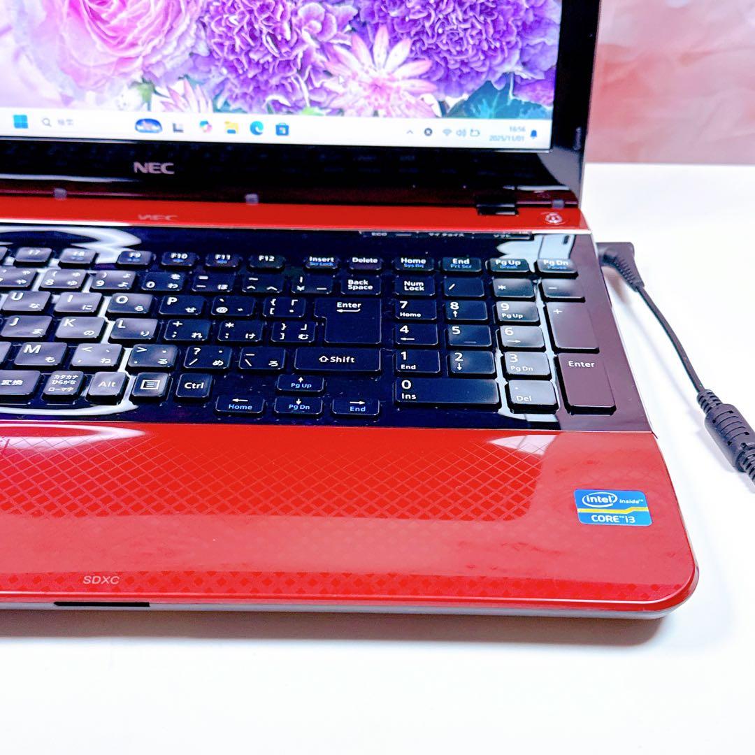 新品爆速SSD✨windows11 カメラ付ノートパソコン✨オフィス カメラ 赤