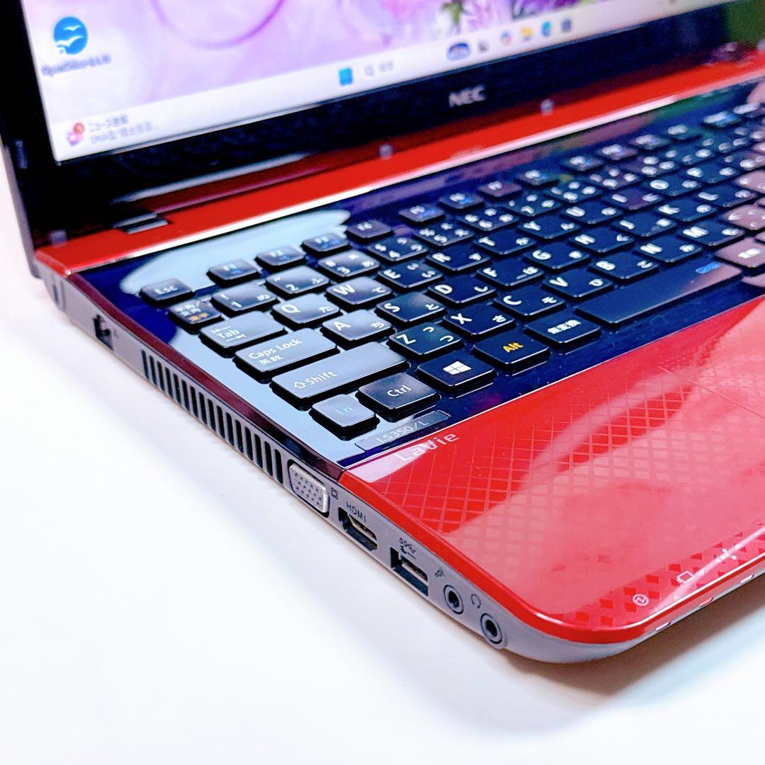 新品爆速SSD✨windows11 カメラ付ノートパソコン✨オフィス カメラ 赤