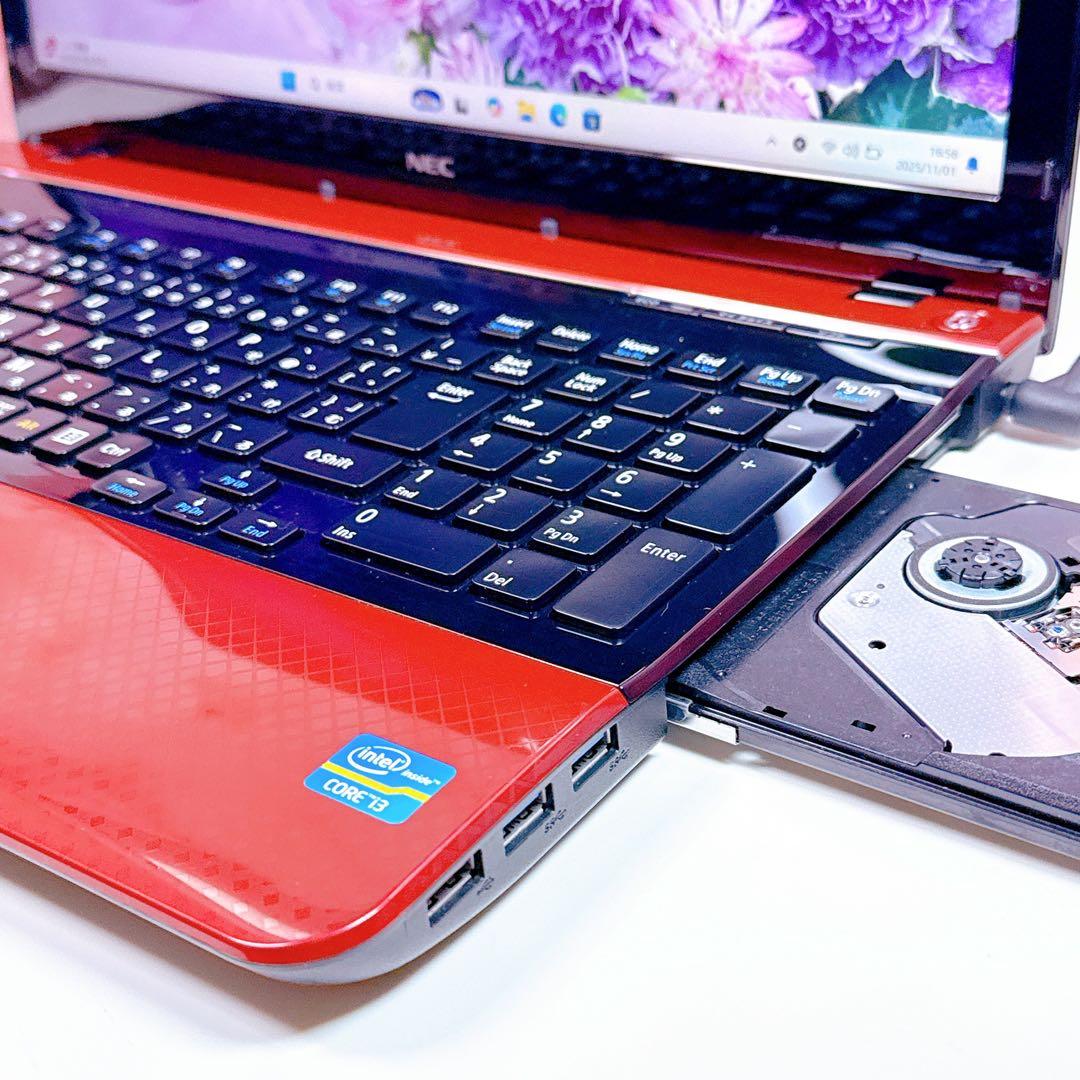 新品爆速SSD✨windows11 カメラ付ノートパソコン✨オフィス カメラ 赤