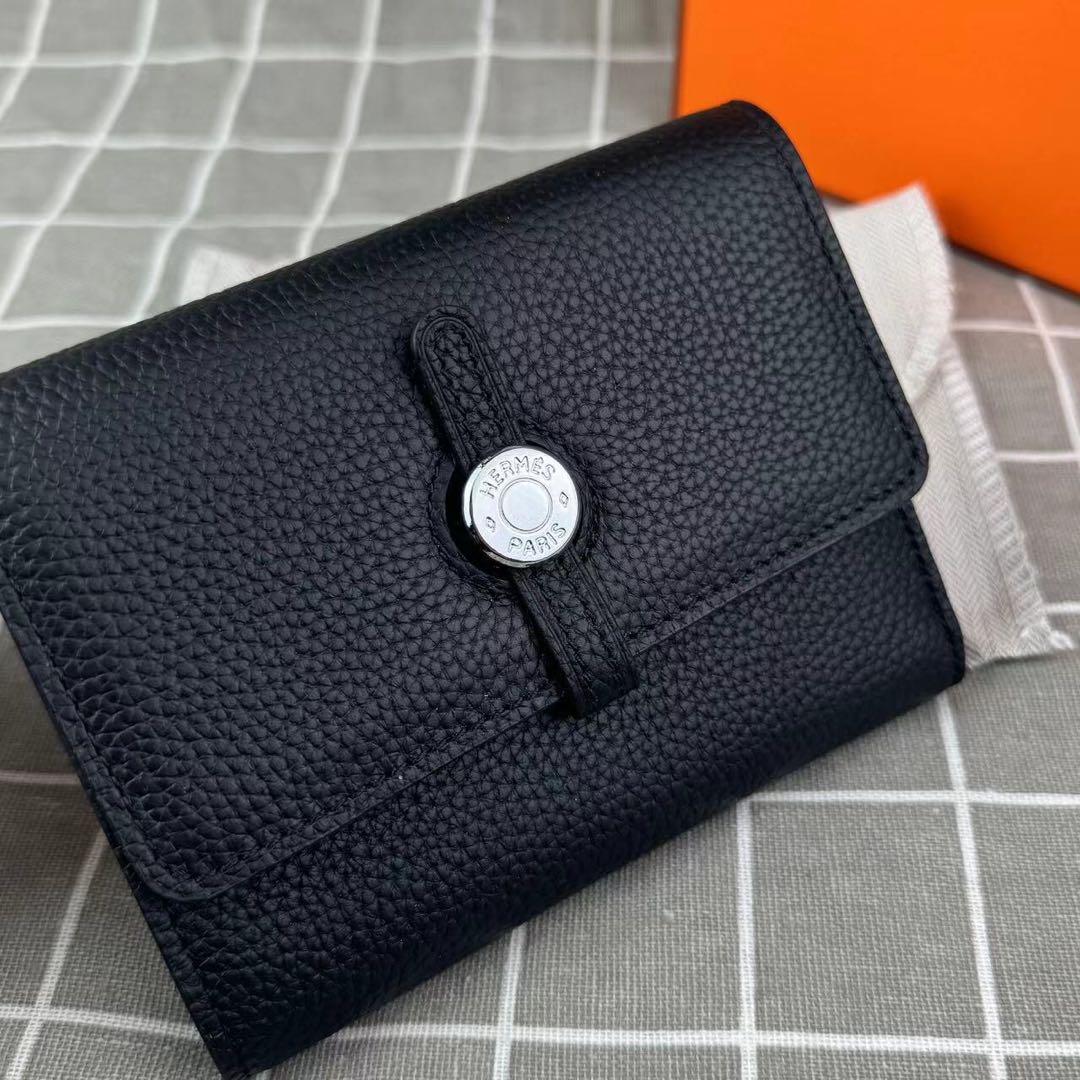 ノベルティ HERMES エルメス 財布 三つ折り財布 ブラック
