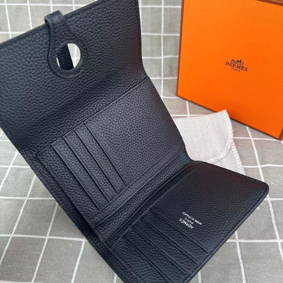 ノベルティ HERMES エルメス 財布 三つ折り財布 ブラック