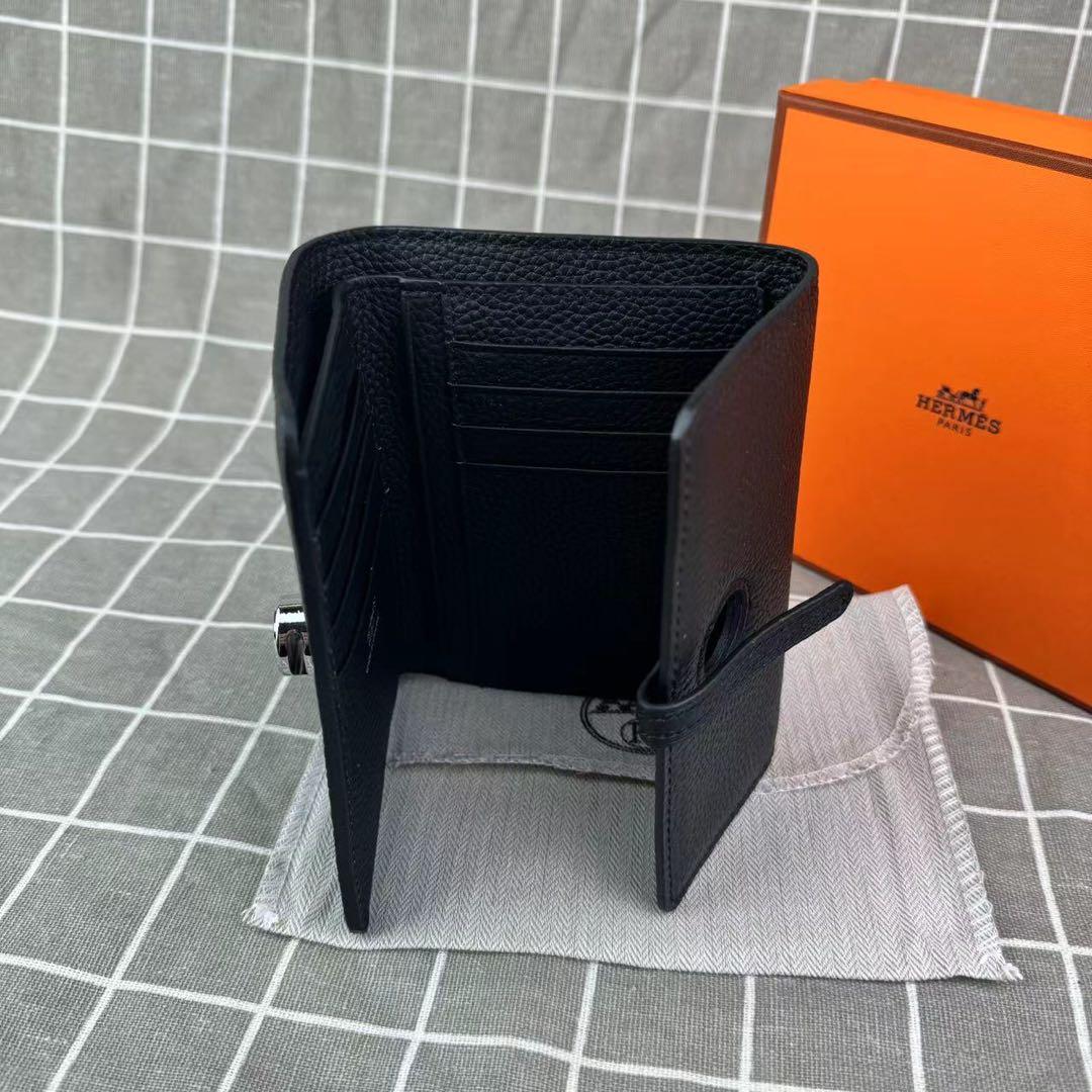 ノベルティ HERMES エルメス 財布 三つ折り財布 ブラック
