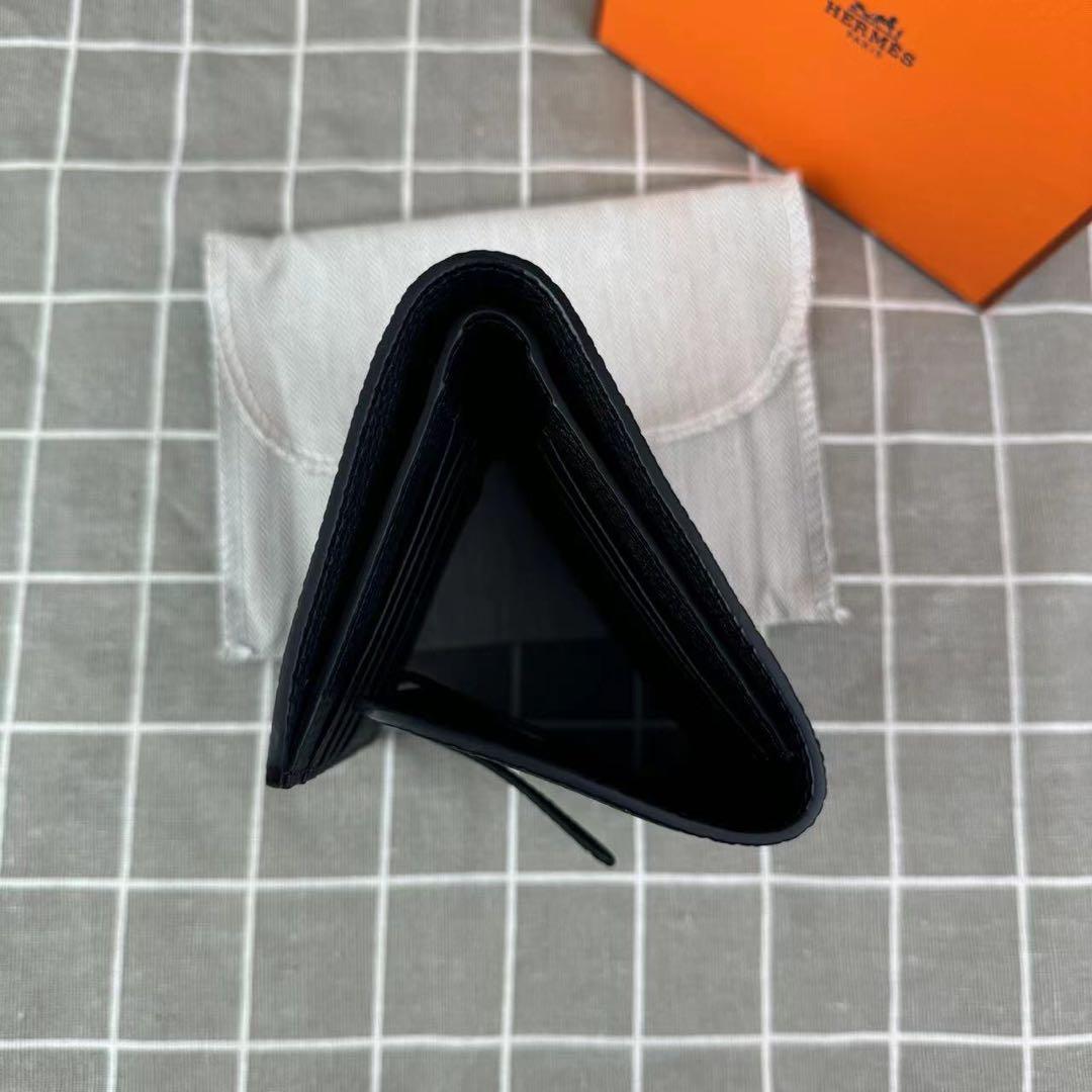 ノベルティ HERMES エルメス 財布 三つ折り財布 ブラック