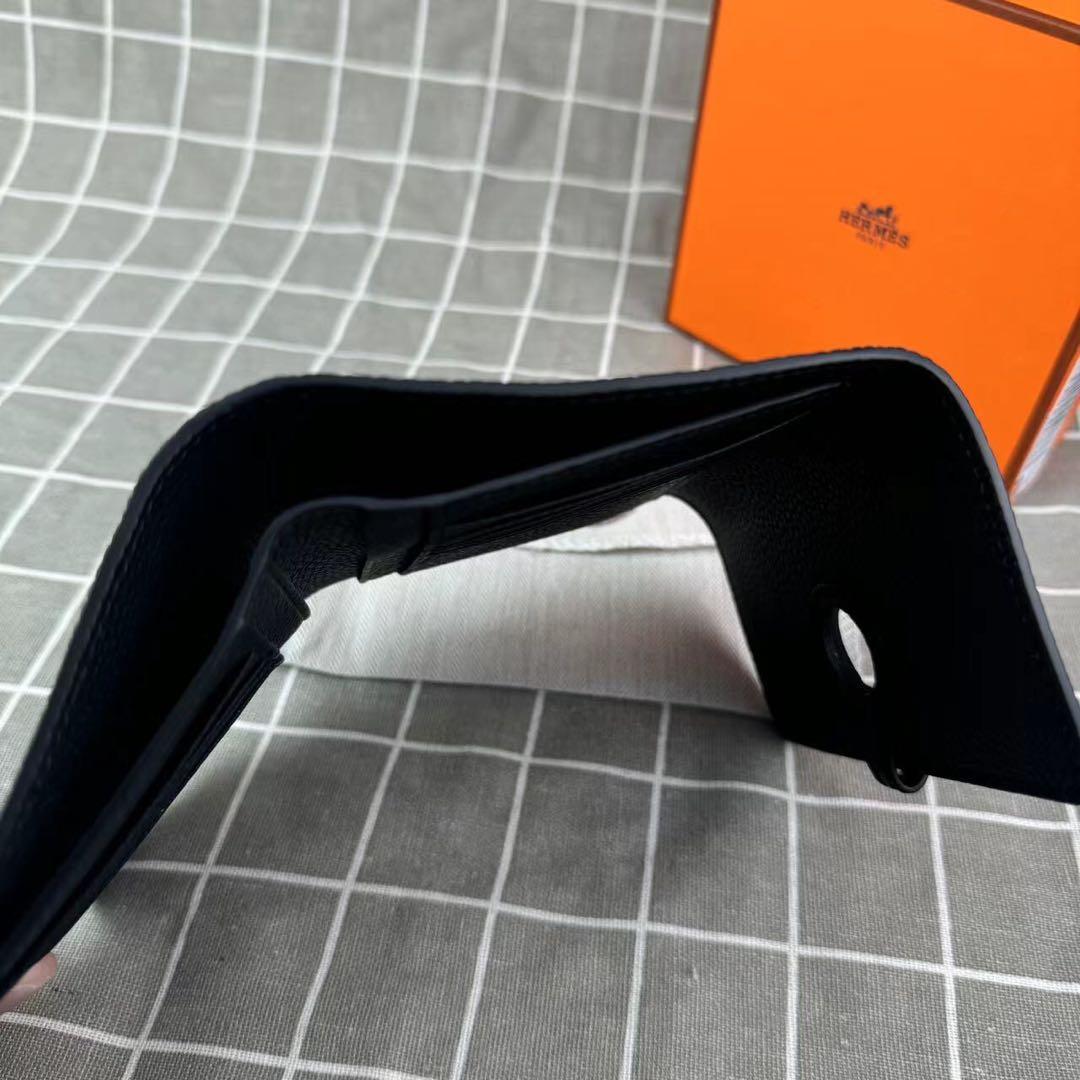 ノベルティ HERMES エルメス 財布 三つ折り財布 ブラック