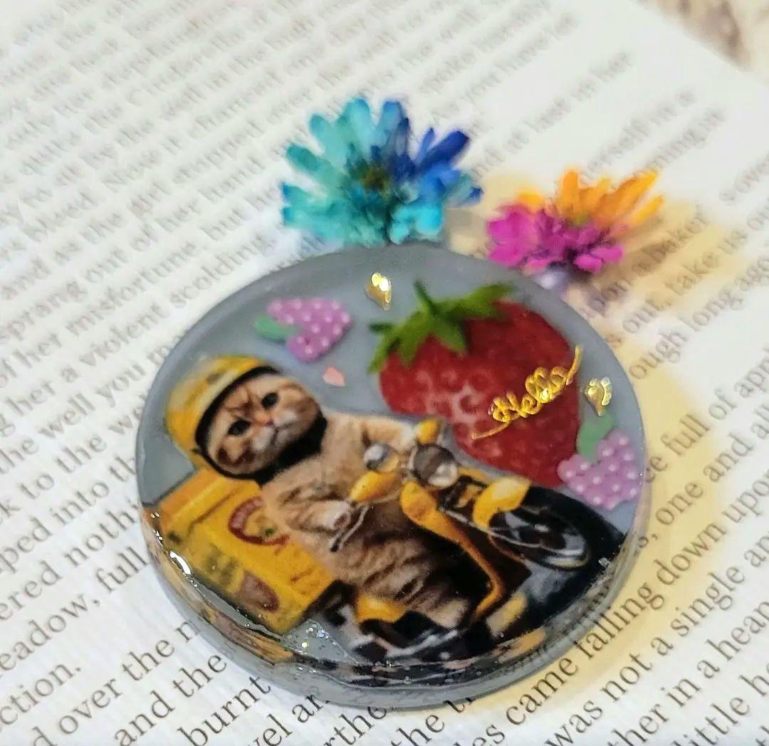 NO.15❤猫宅配便・いちご届けます～❤ハンドメイド❤レジンヘアゴム❤