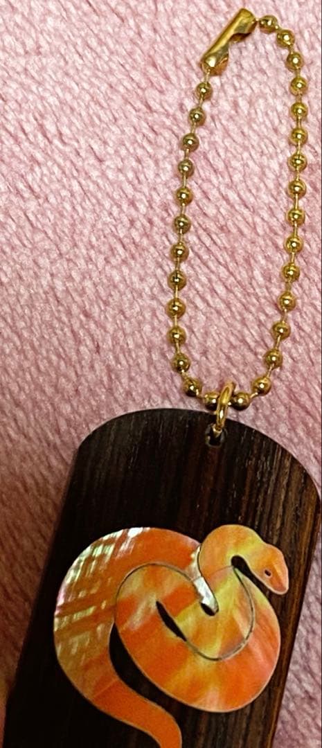 ウッドタグキーホルダー ピンクシェル×キングウッド 新品未使用✨️