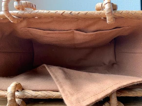 山葡萄　手作り　山葡萄かごバッグ　立体花　山葡萄籠バッグ　内布あり