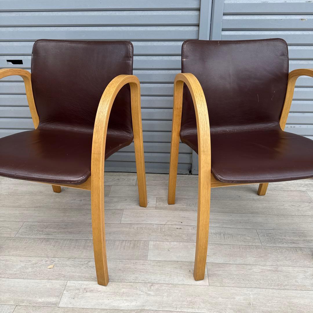 arflex アルフレックス アームチェア 本革 川崎文男 2脚セット　②