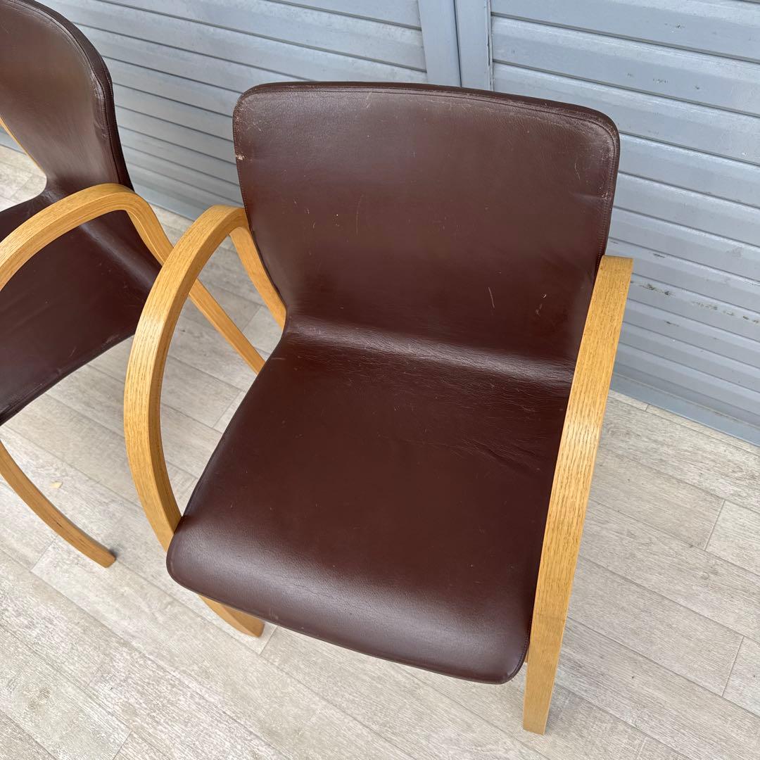 arflex アルフレックス アームチェア 本革 川崎文男 2脚セット　②