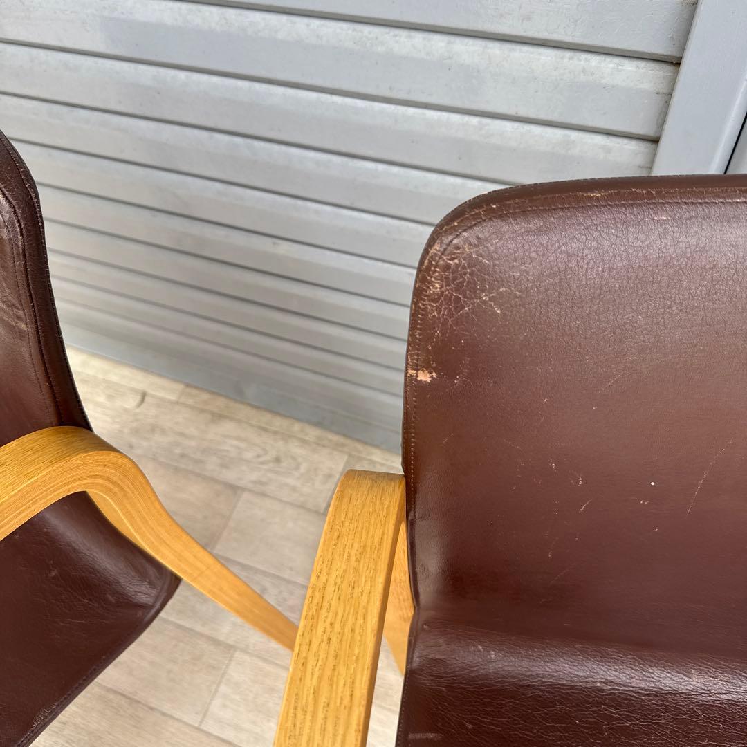 arflex アルフレックス アームチェア 本革 川崎文男 2脚セット　②