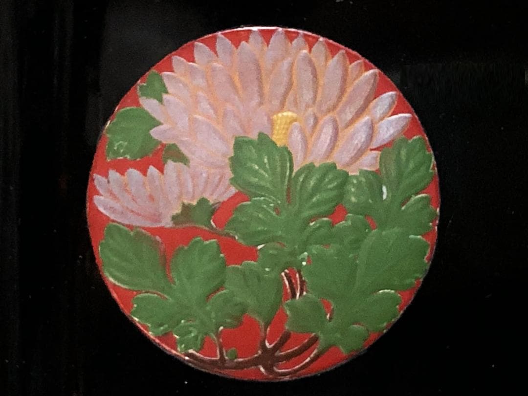【 花丸蒔絵硯箱 蔵出未使用品 】　平安揚光堂造之　共箱付　昭和前期