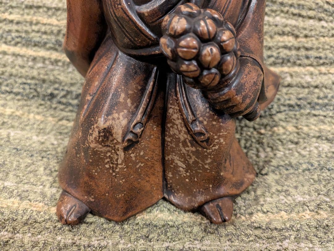 No.21古備前三番叟翁置物A15、天下泰平・五穀豊穣の神様、銘は[友敬]作