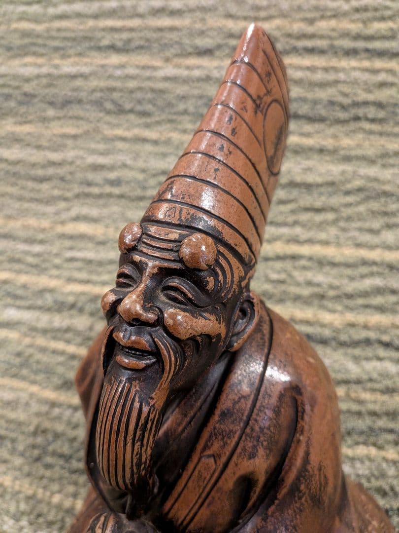 No.21古備前三番叟翁置物A15、天下泰平・五穀豊穣の神様、銘は[友敬]作