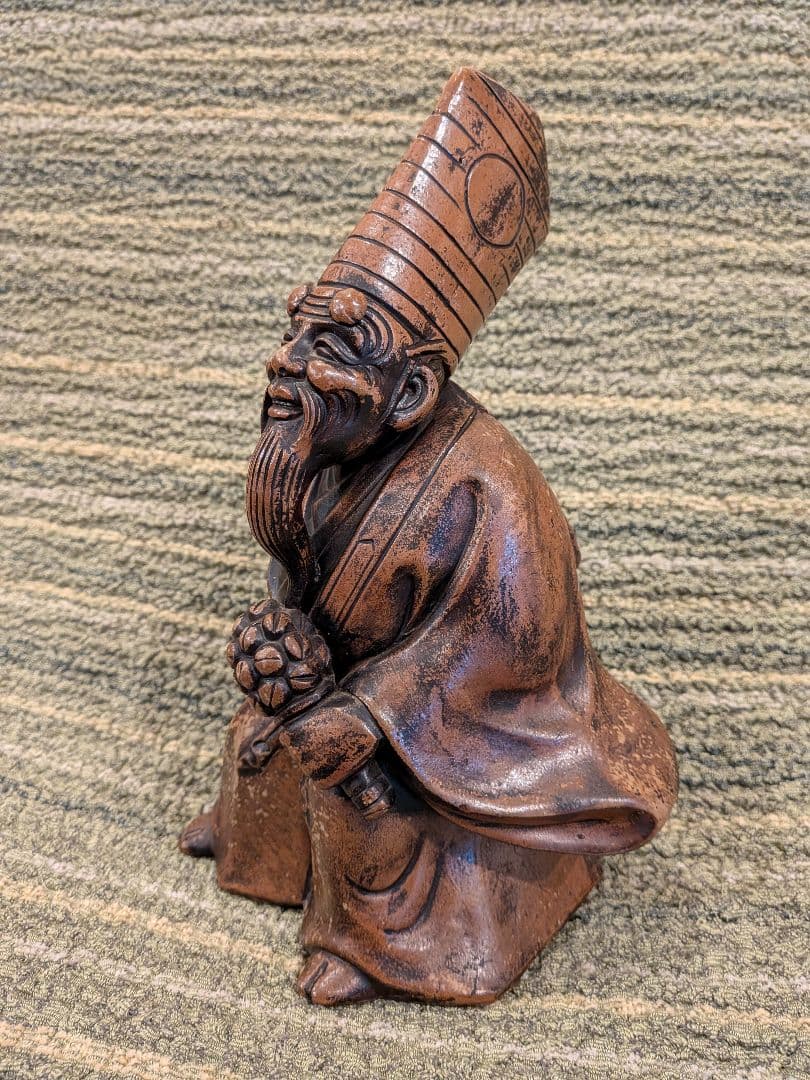 No.21古備前三番叟翁置物A15、天下泰平・五穀豊穣の神様、銘は[友敬]作