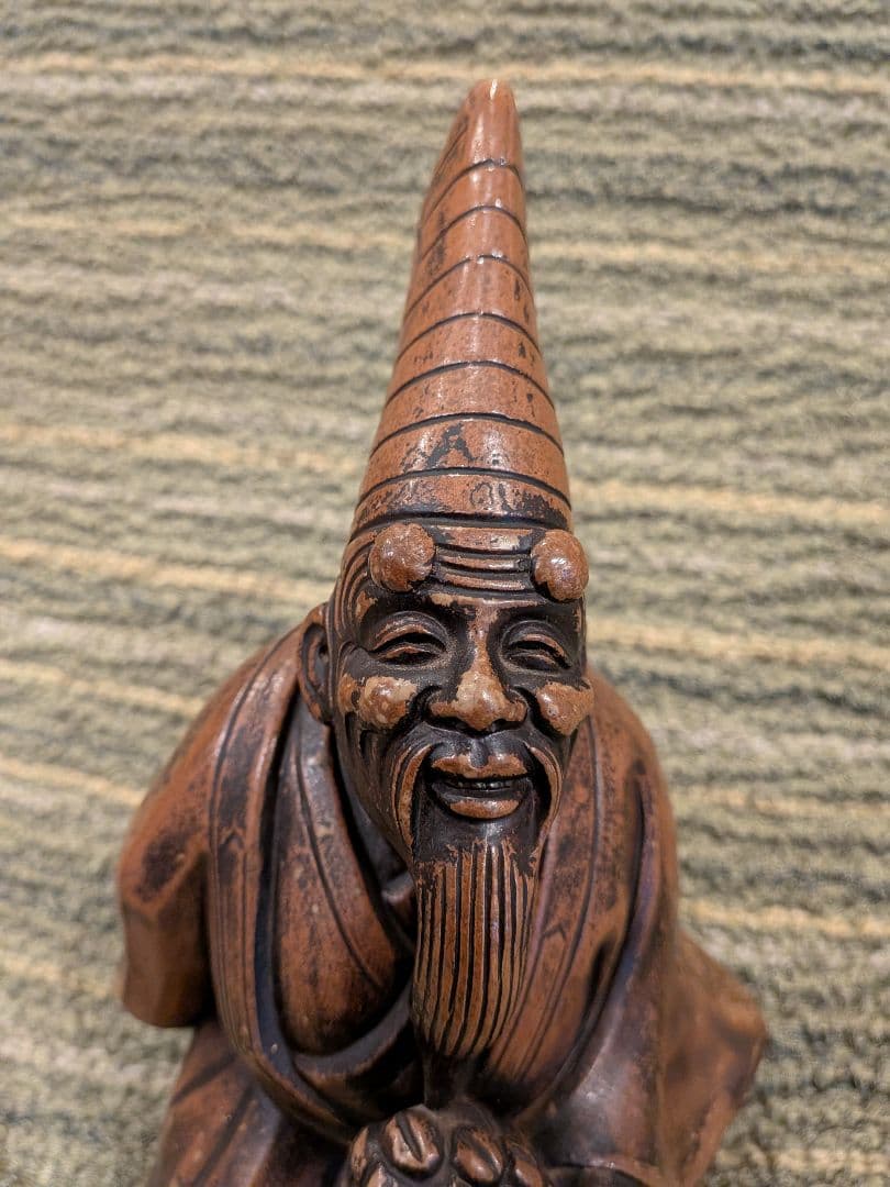 No.21古備前三番叟翁置物A15、天下泰平・五穀豊穣の神様、銘は[友敬]作