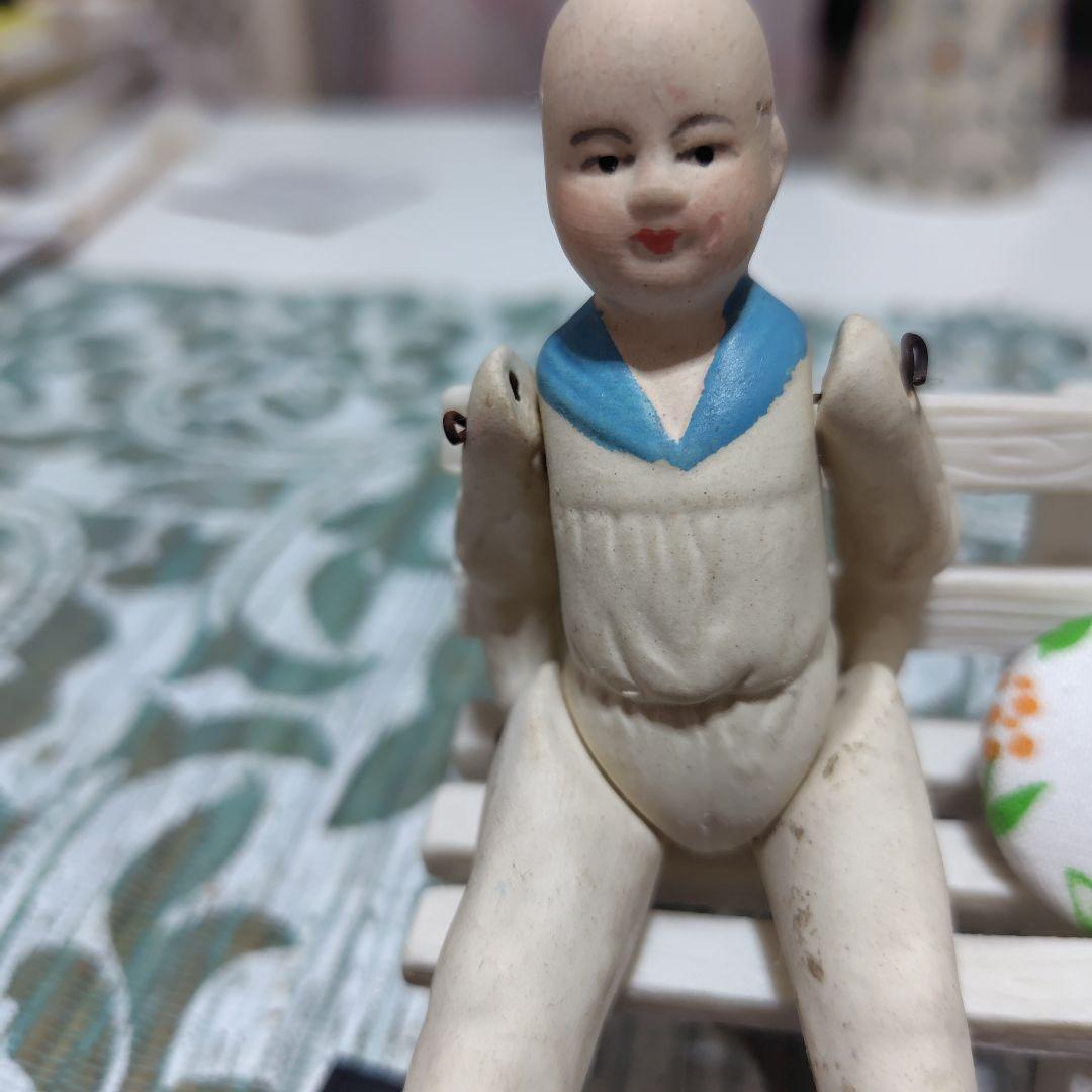 ビンテージ 水兵サン　ビスクドール約10センチ