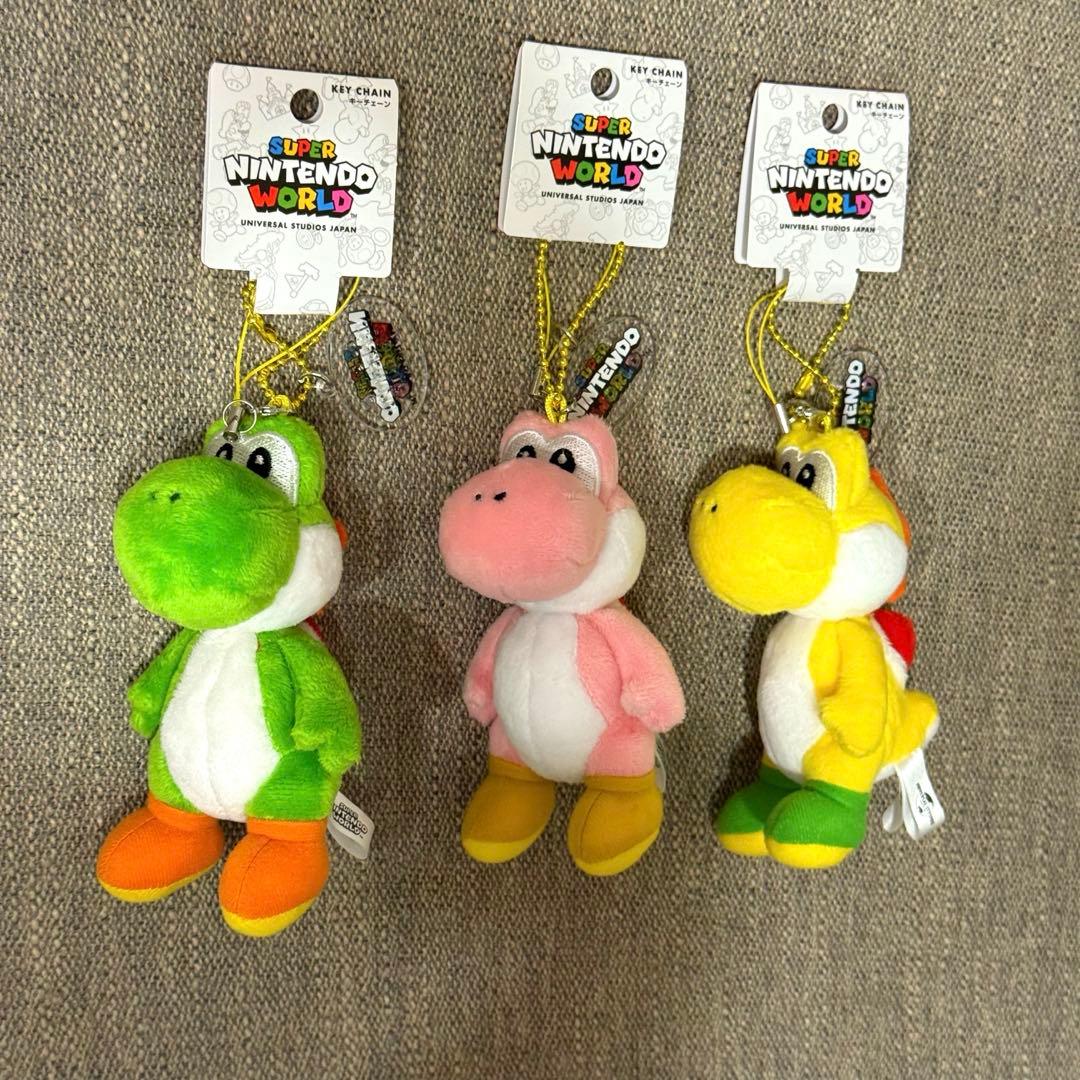 USJ限定 ヨッシー　キーチェーン　3個セット　緑　ピンク　黄色　キーホルダー