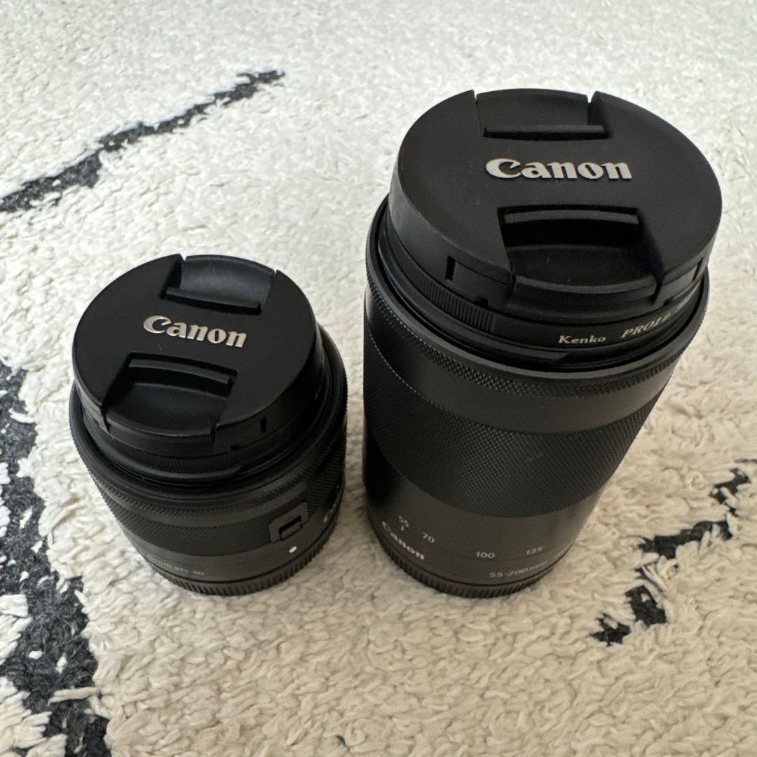 Canon EOS kiss Mミラーレス一眼カメラ 本体とレンズ2本付き