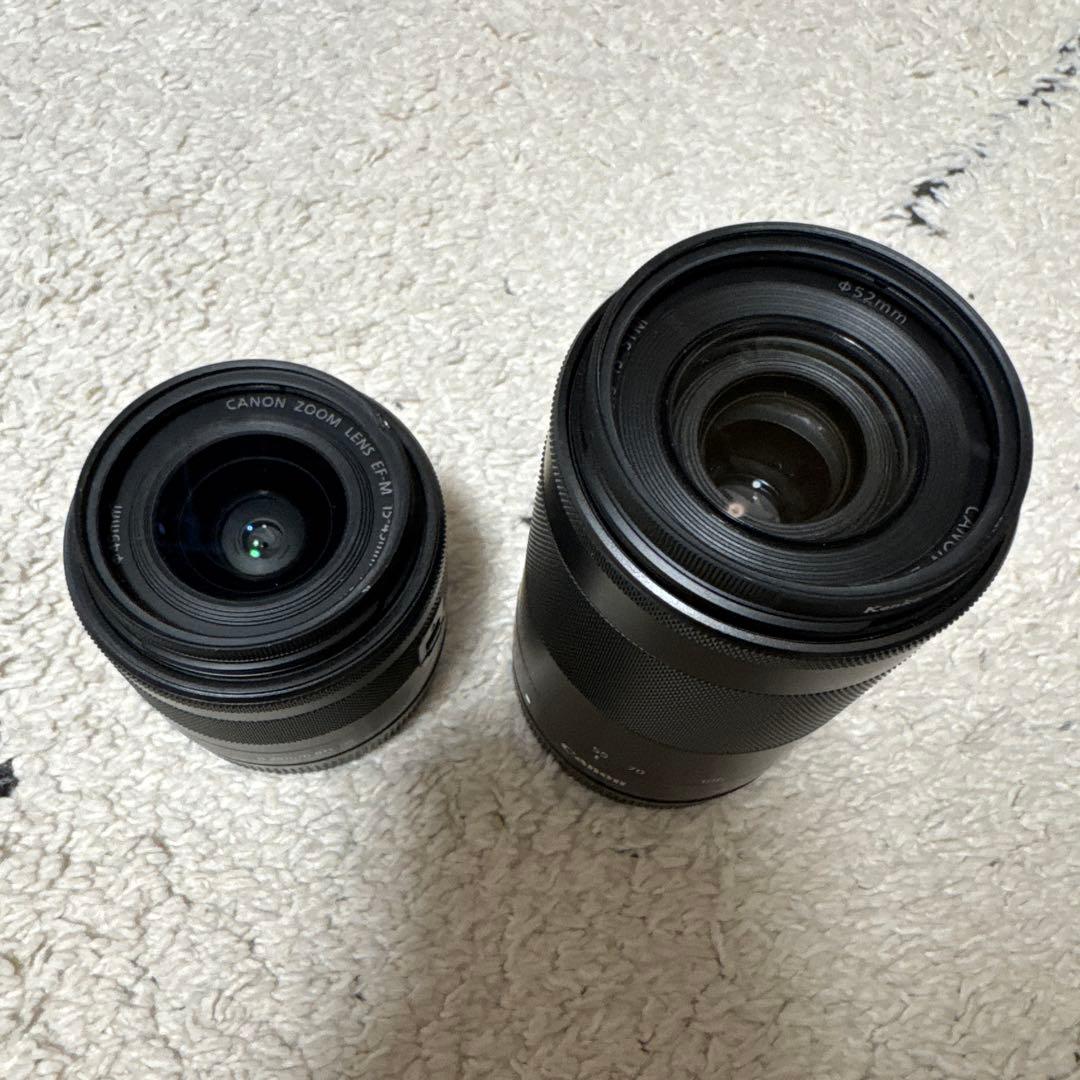 Canon EOS kiss Mミラーレス一眼カメラ 本体とレンズ2本付き