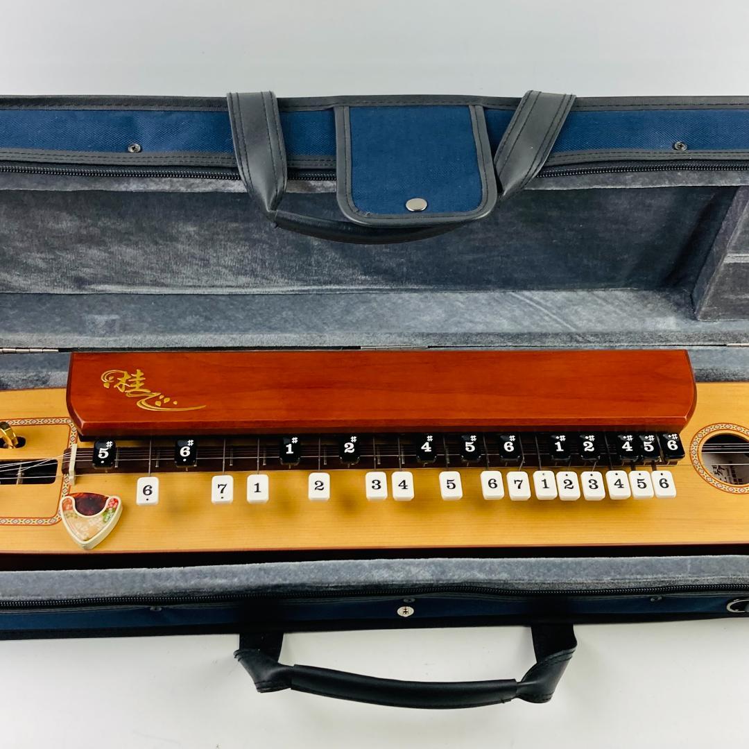 【美品】スズキ 大正琴 桂 TAS-11 エレキ仕様 セミハードケース・ピック付