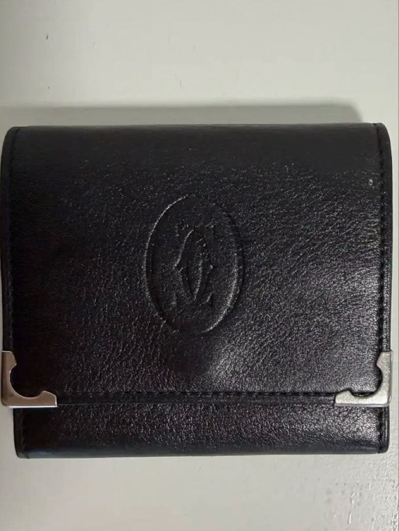 カルティエ ケース 小銭入れ ブラック×ボルドー