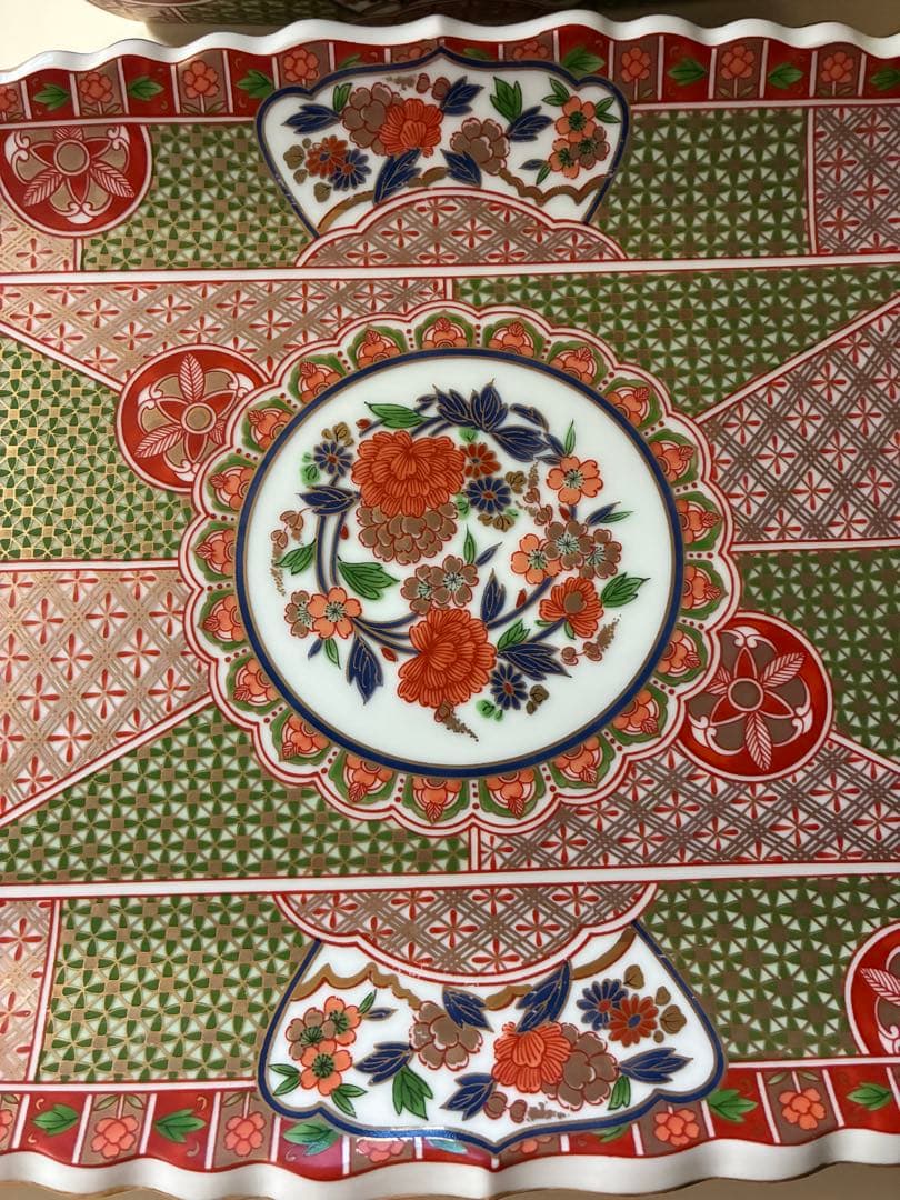 有田焼 みの焼 龍峰 金彩 角皿 大皿 2点セット お正月のおせちや来客時に