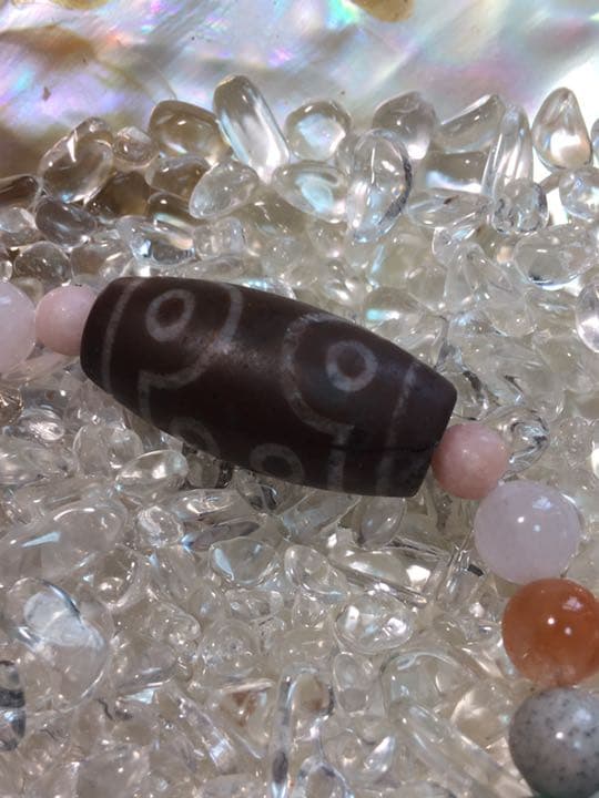 七眼朱砂天珠ブレスレット　パワーストーンブレスレット　天然石ブレスレット