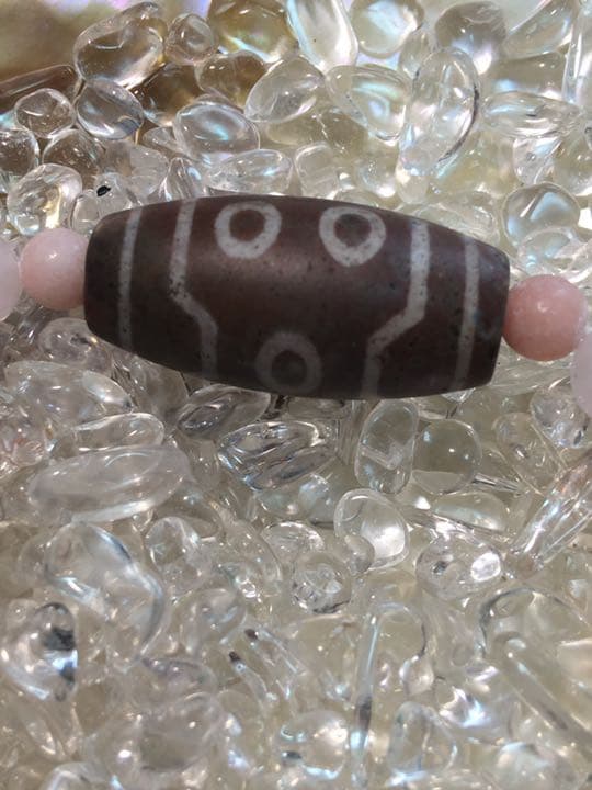 七眼朱砂天珠ブレスレット　パワーストーンブレスレット　天然石ブレスレット