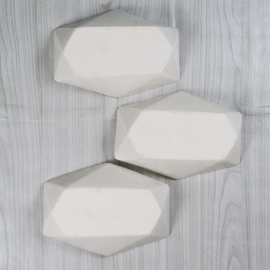 【週末セール】青木郁美 雨空六角面取鉢 3個セット　作家もの 器