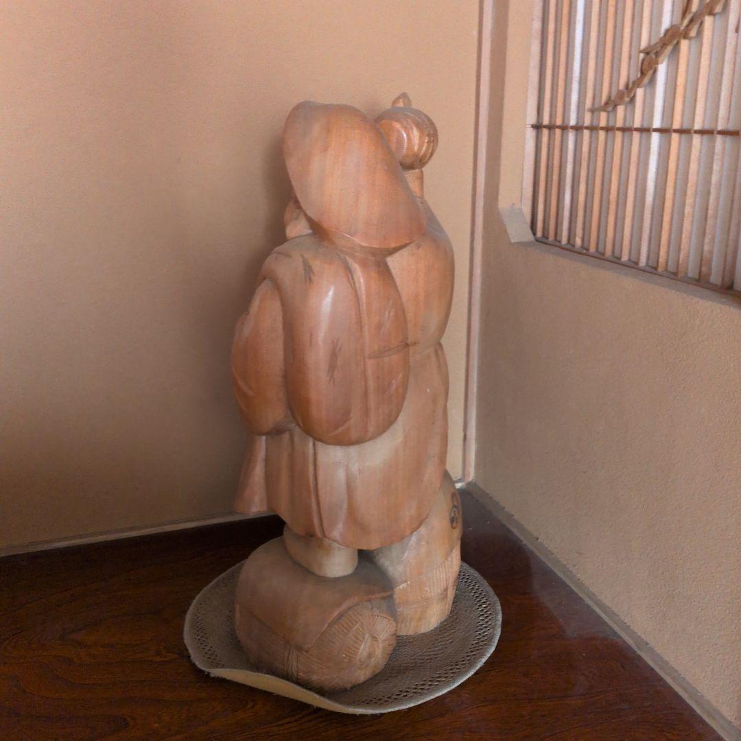 大型縁起物 １木彫り★大黒天像★全高 約48cm