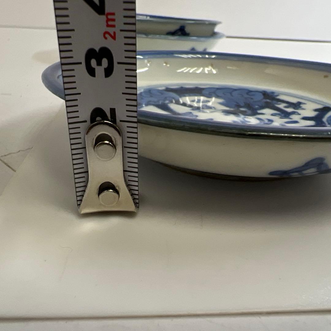 古伊万里　染付　龍之図　小皿 10枚　直径11㎝ 東K8-0216①大