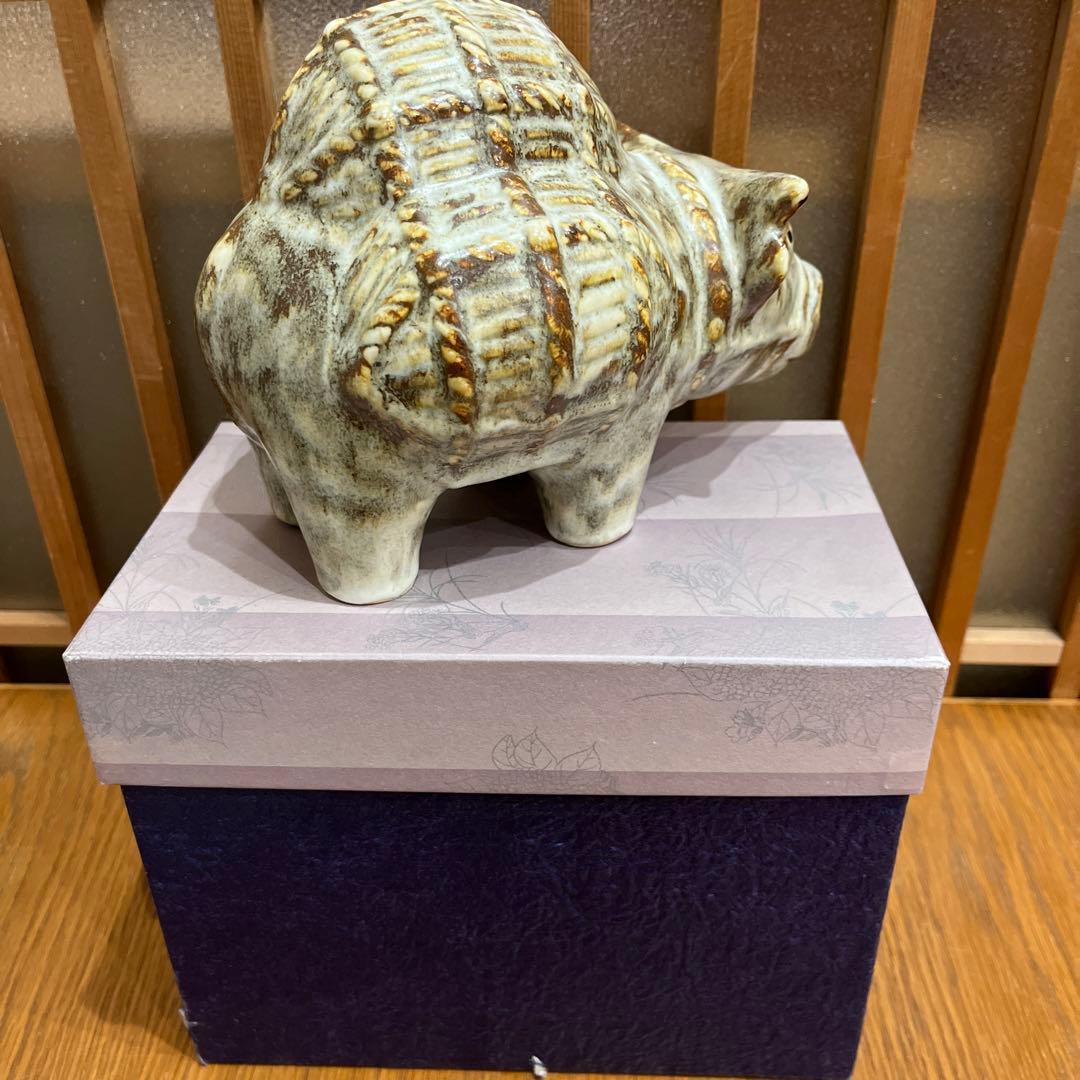 清水焼　六兵衛窯　干支(猪) 招福　置物✖️1点