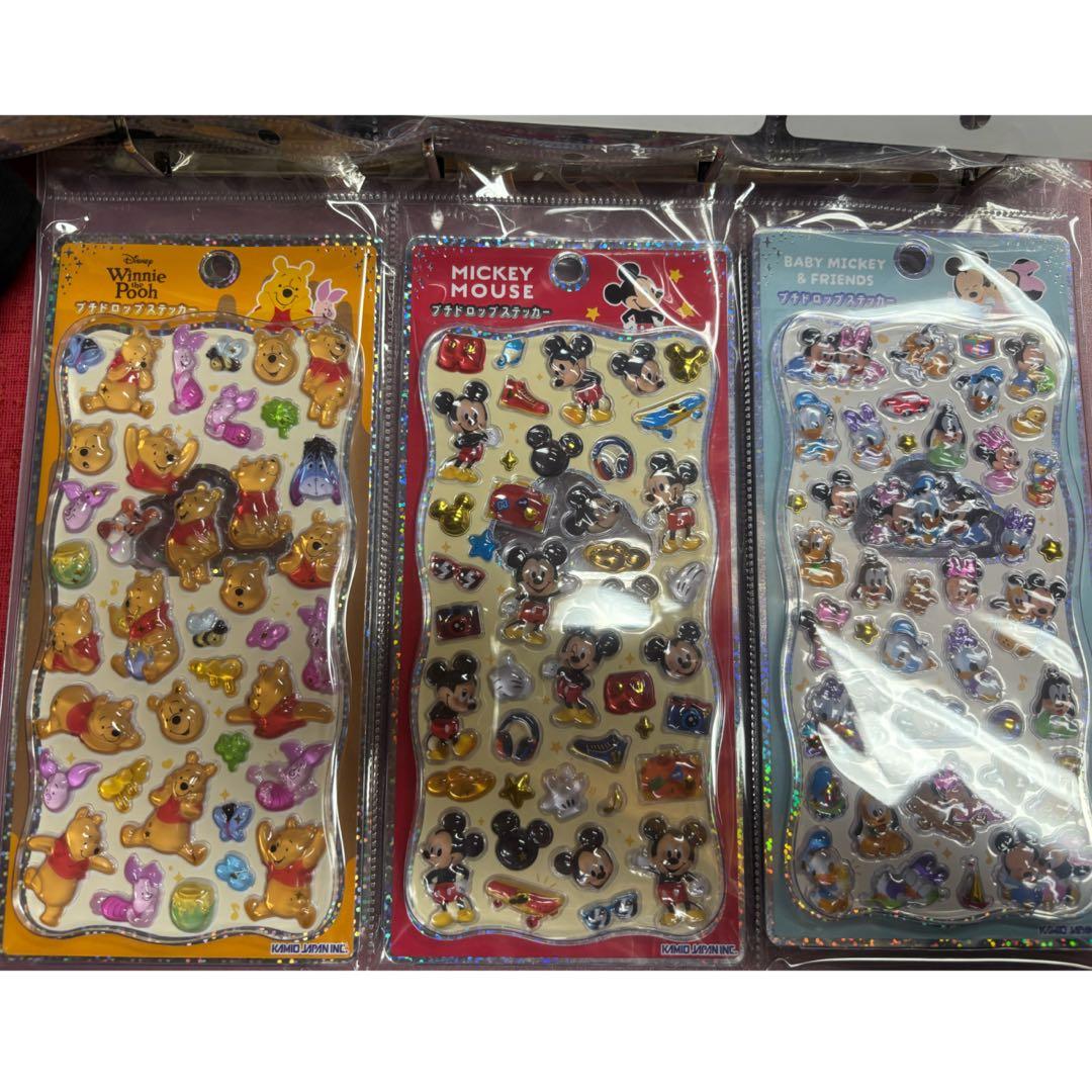 プチドロップステッカー ディズニー プーさん ミッキー バンビ スティッチ