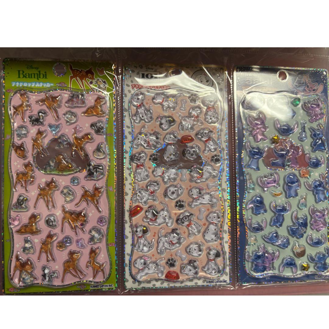プチドロップステッカー ディズニー プーさん ミッキー バンビ スティッチ